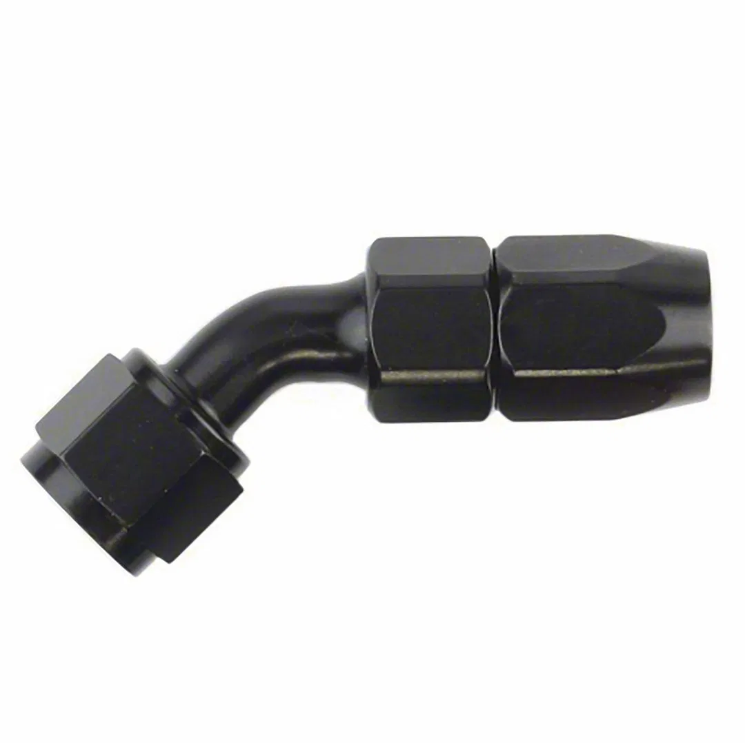 511645BK – SPEEDFX Hose End Fitting, Full Swivel -16AN 45 Degree Anodized Black Aluminum Single